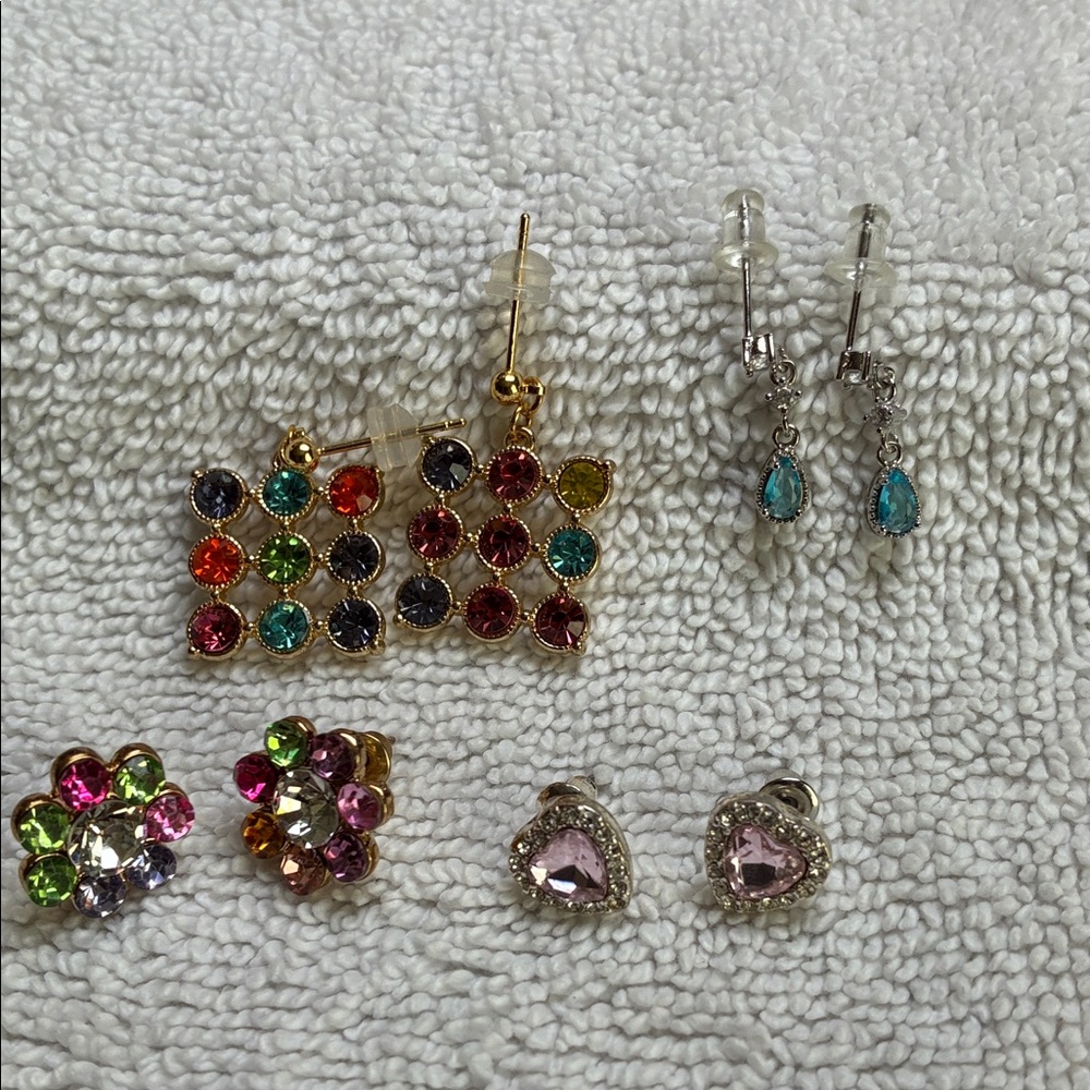 Multicolor Gemstone Earrings Set